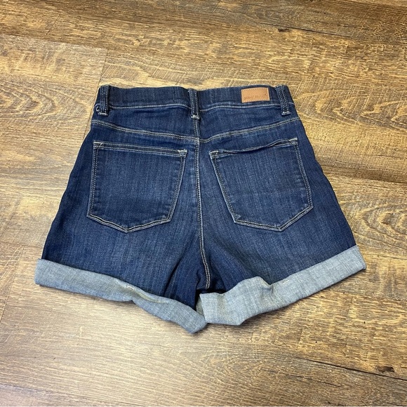 Judy Blue Pull On Jean Shorts High Rise Cuffed Denim Dark Wash Womens Small - Picture 6 of 9
